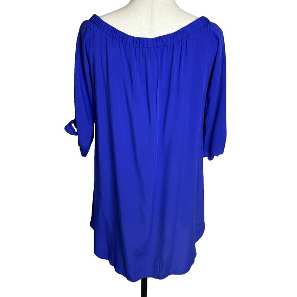 Just Quella NWT Royal Blue Mini Dress/Long Tunic, Sz L, Off the Shoulder, Sheath - Picture 9 of 15